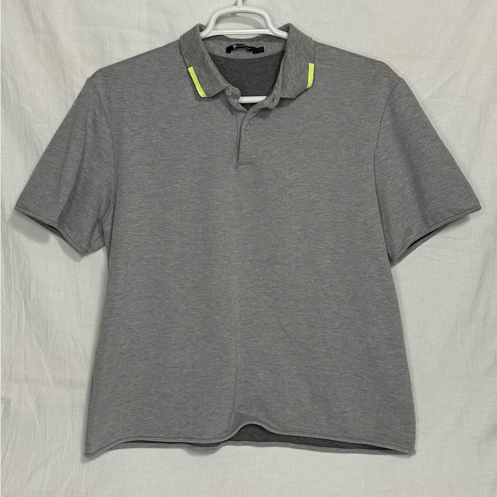 T by Alexander Wang Men’s Size XL Gray Short Sleeve Polo Shirt